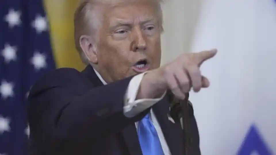 US President Donald Trump speaking at the White House