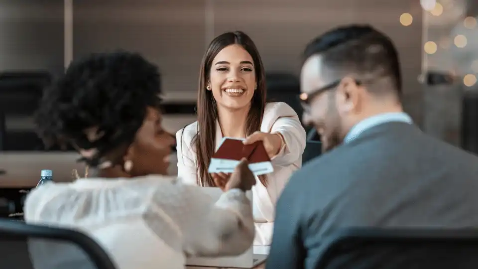 Family traveling with kids at a European airport